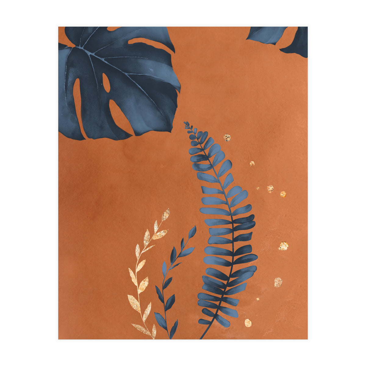 Monstera Leaf Terracotta (Print Only)