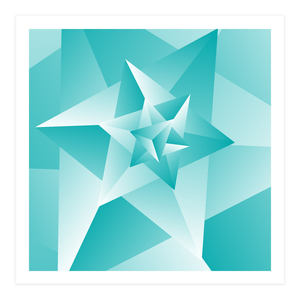 Bluish Trendy Triangle Pattern (Print Only)