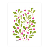 Springtime Floral | Pink and Green (Print Only) thumbnail