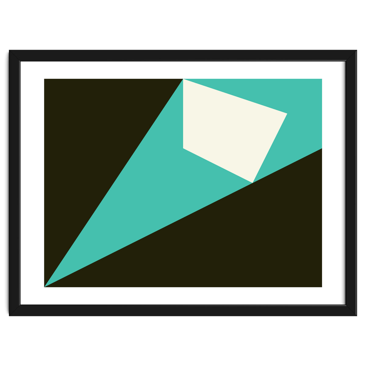 Geometric Shapes No. 72 - turquoise, white & black