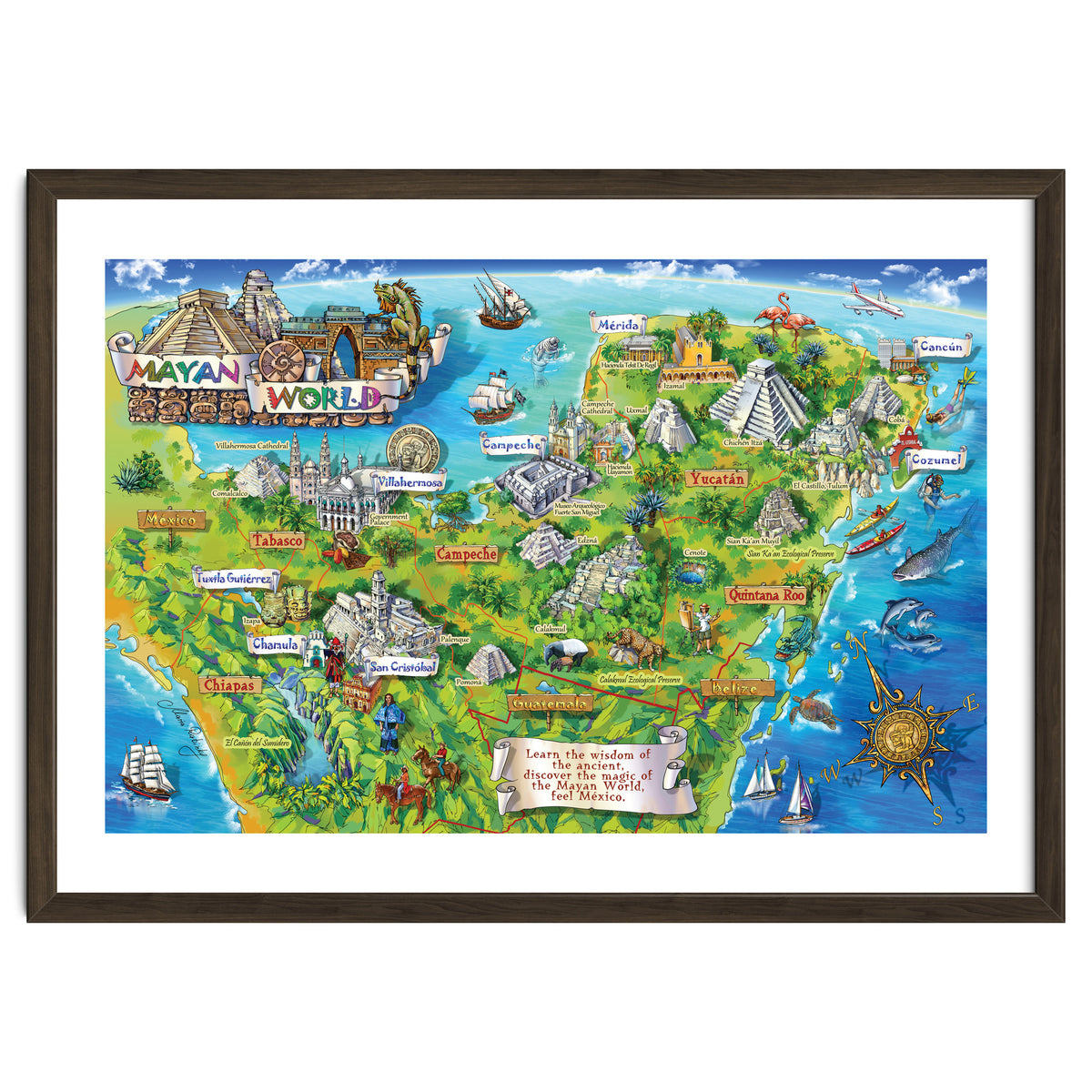 Yucatan Map Illustration