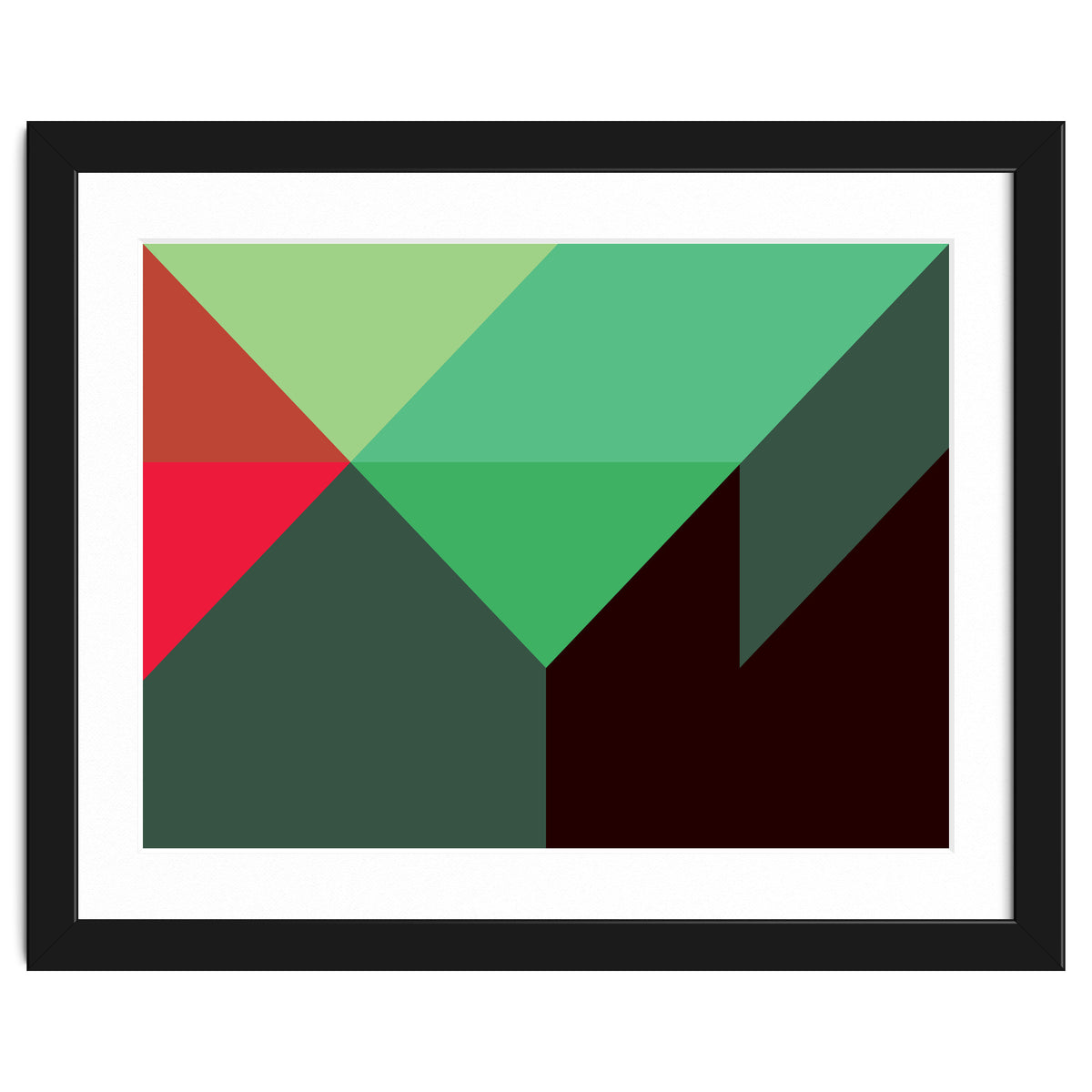 Geometric Shapes No. 30 - red, green & black