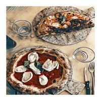 Pizza And Calzone (Print Only)