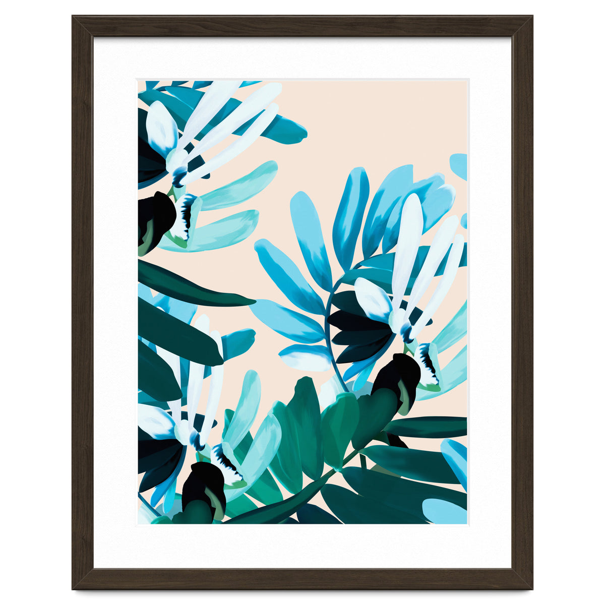 Large bluish botanical leaves