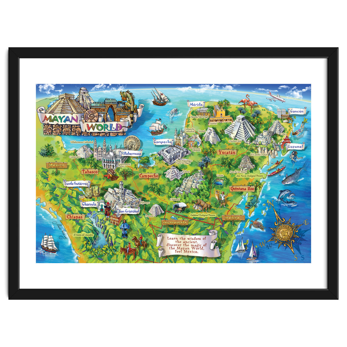 Yucatan Map Illustration