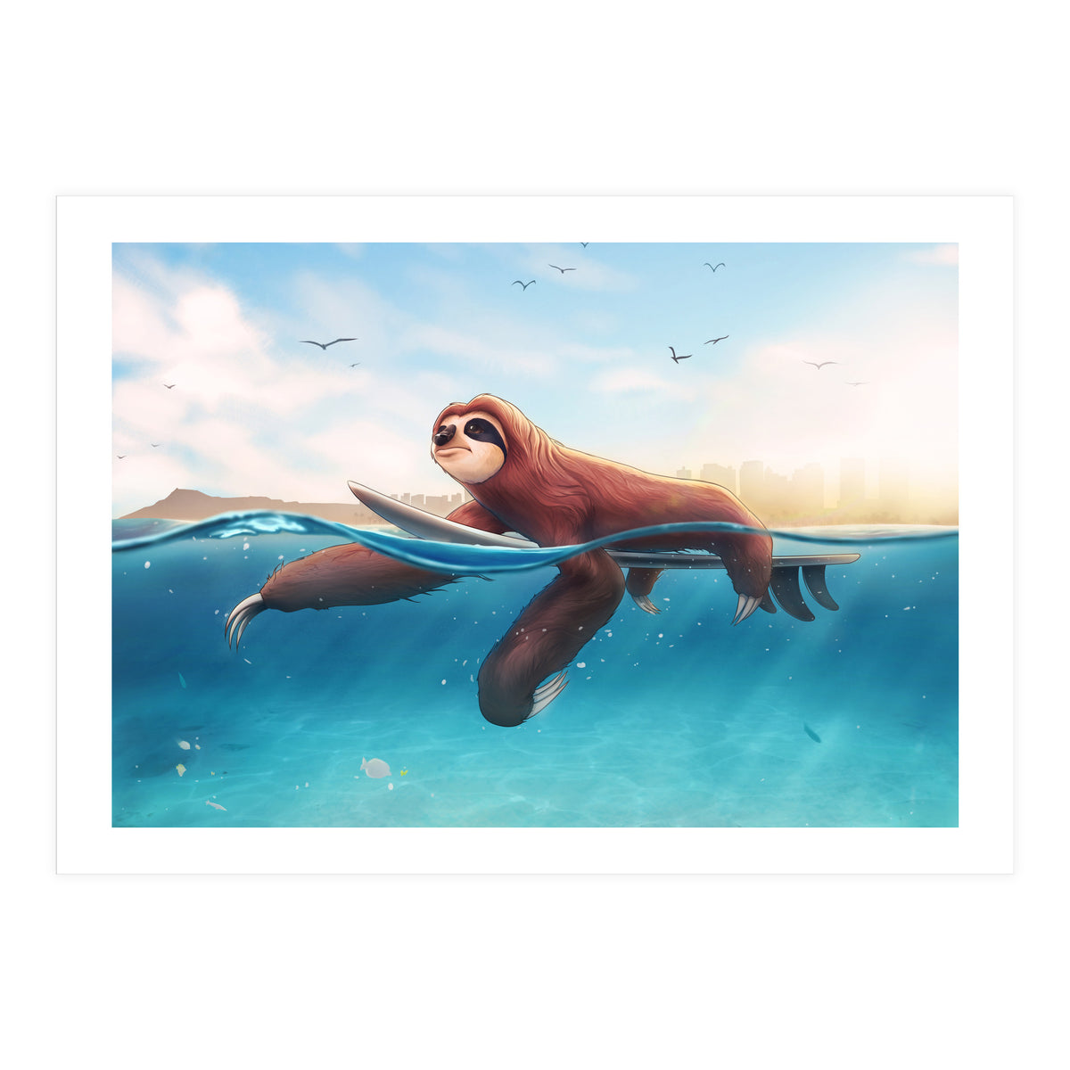 Surf Sloth (Print Only)