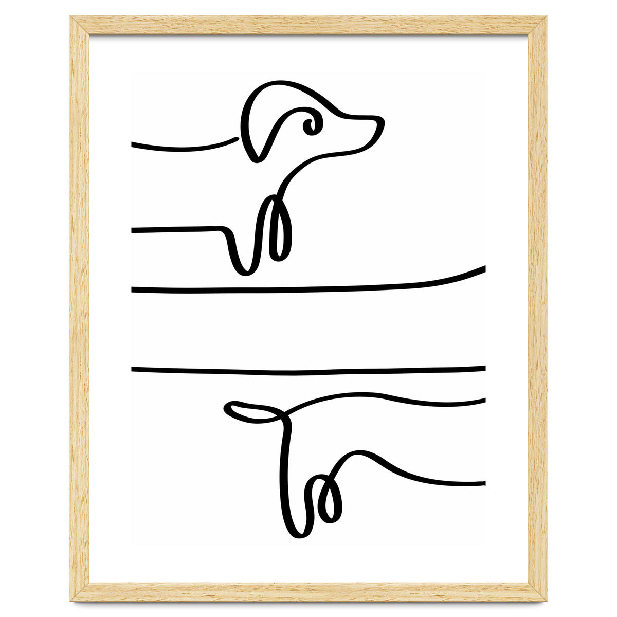 One Line Art Dachshund