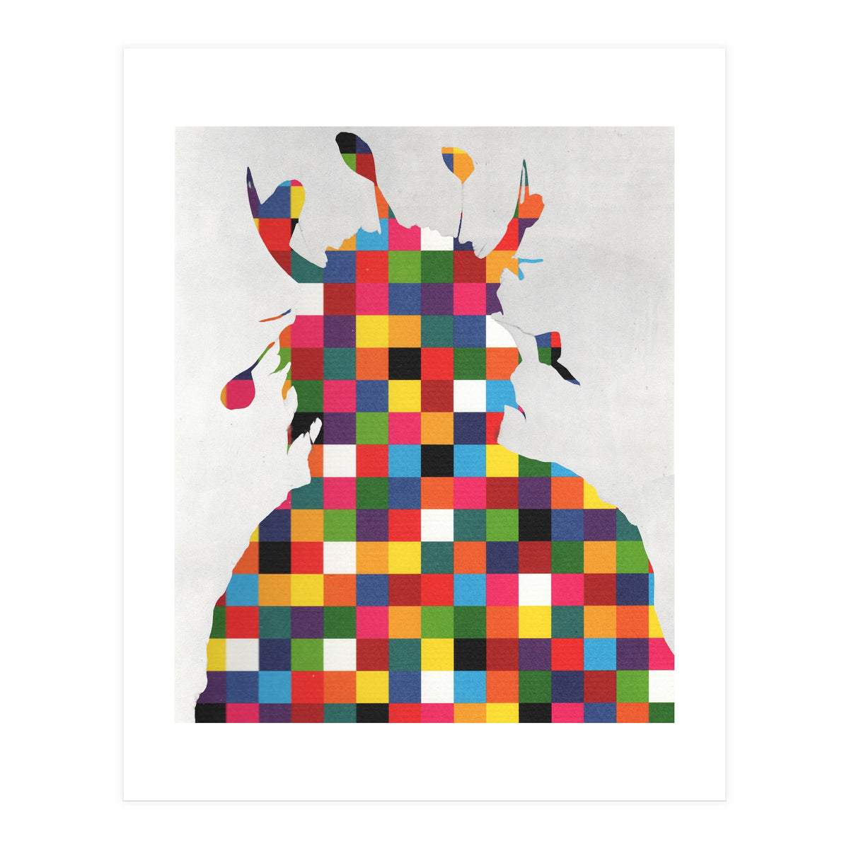Indian Portrait Disaster · Kicking Bear Colorful Square (Print Only)