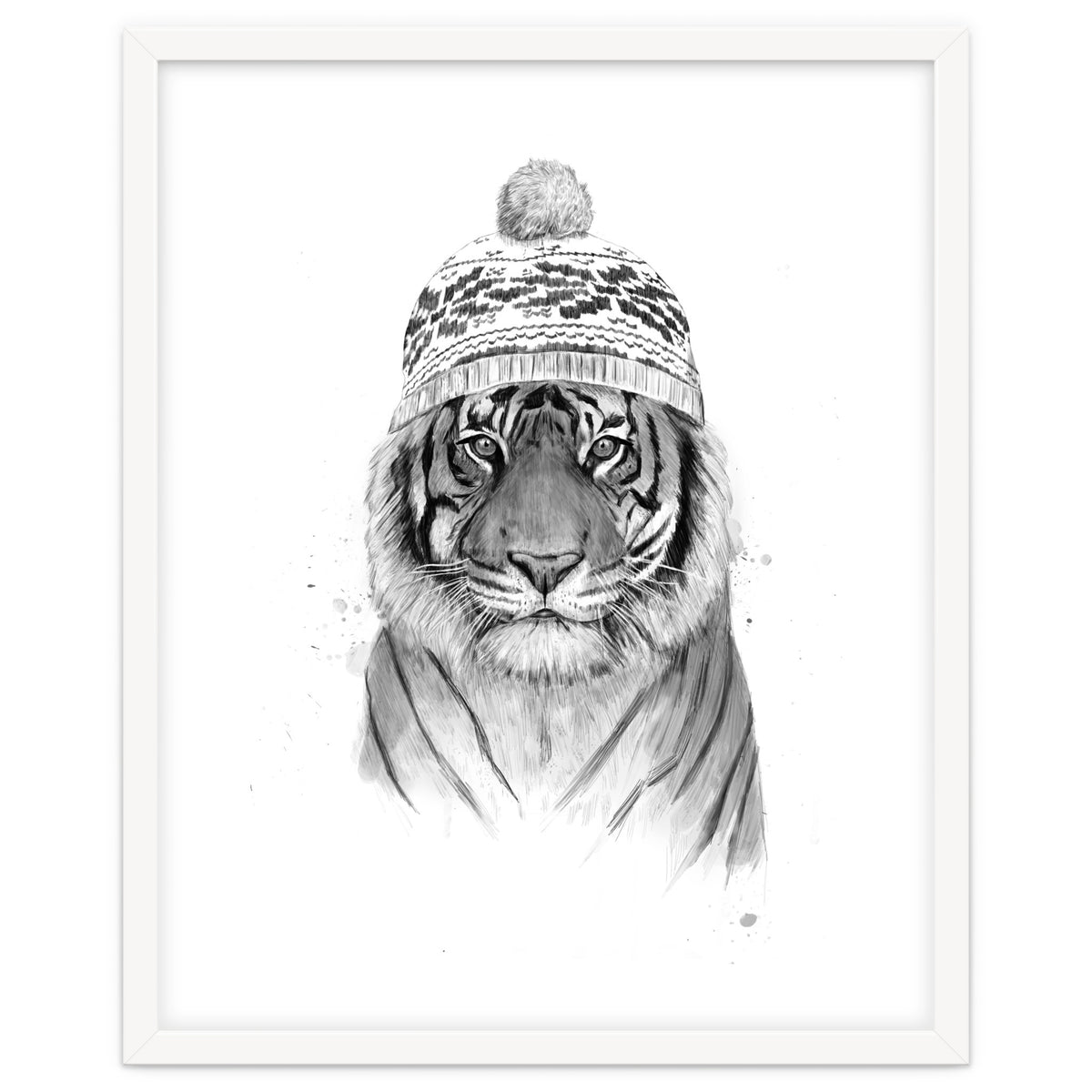 Siberian tiger (bw)