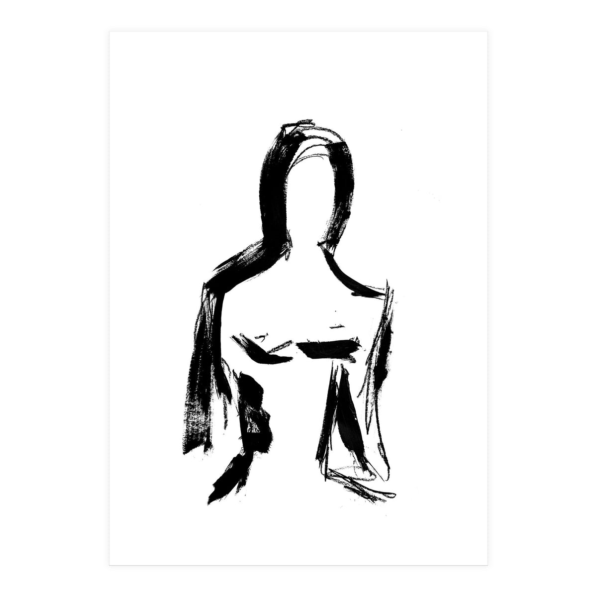 Abstract Monochrome Female Figure (Print Only)