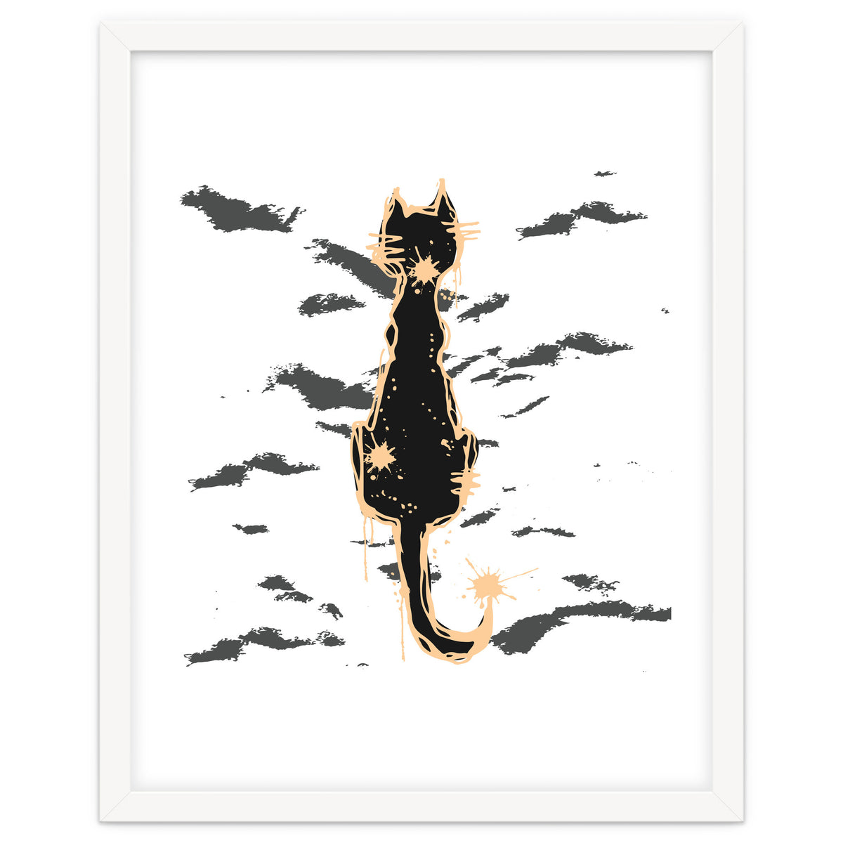 Black cat scribble sketch