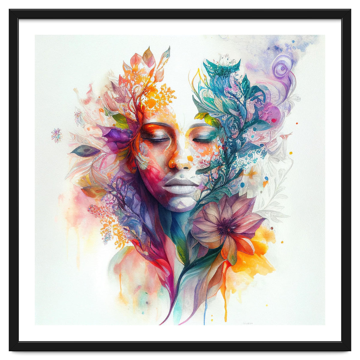 Watercolor Tropical Woman #15