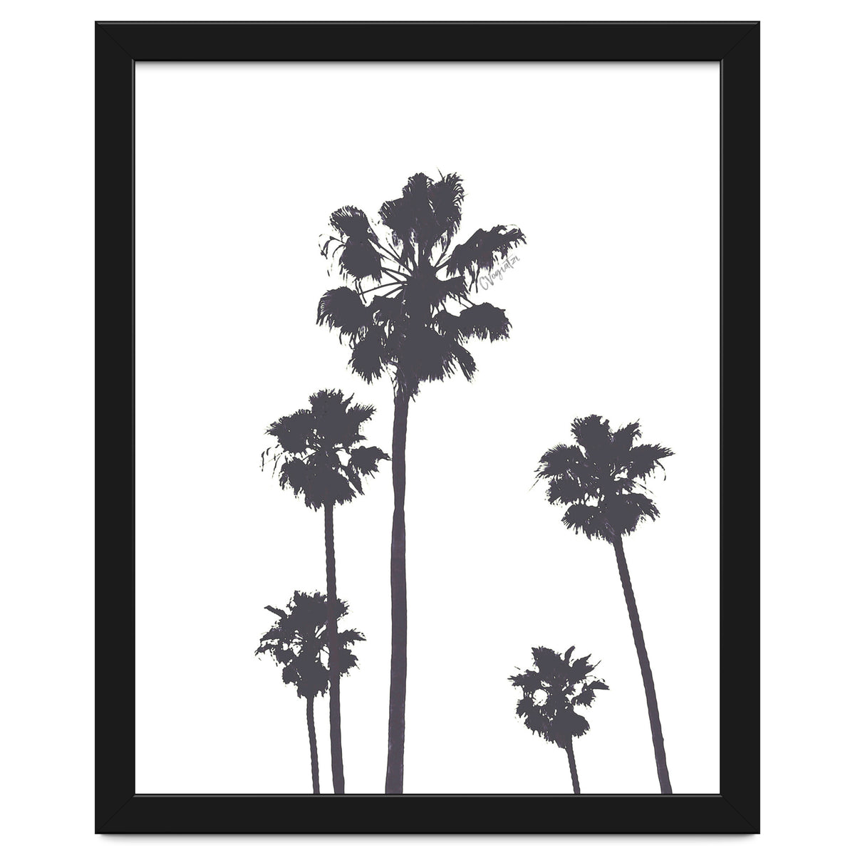Palms & Sunset-Minimal B&W 2