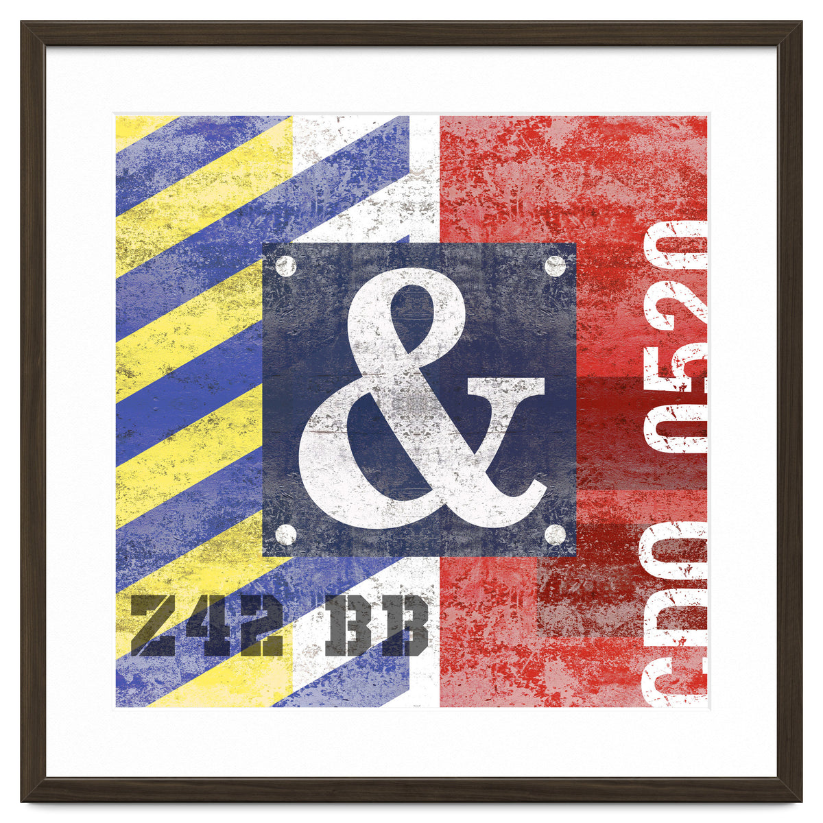 Blue Ampersand Industrial Abstract