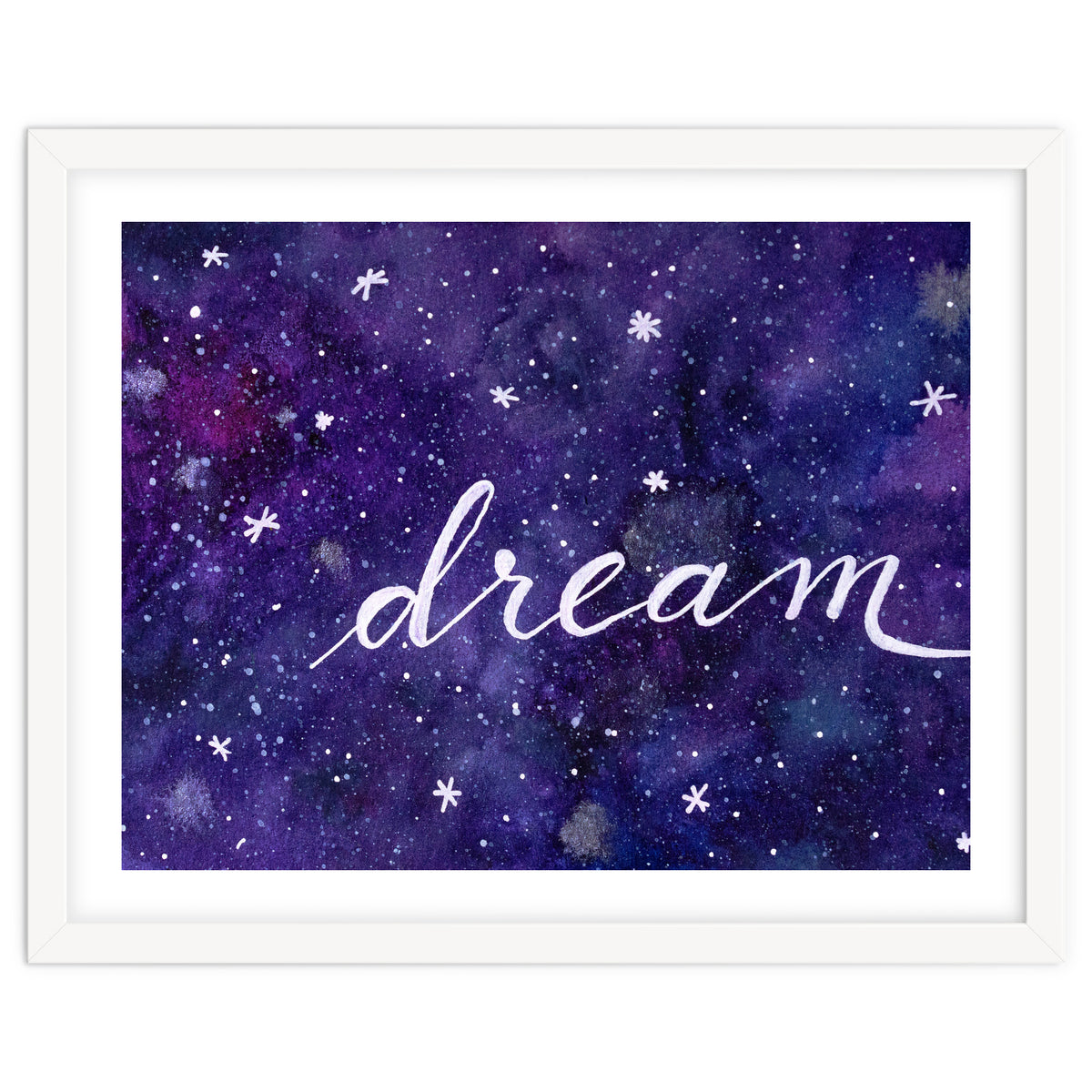 Watercolor inspirational dream galaxy