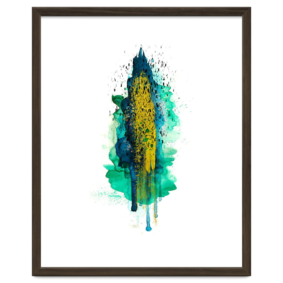 Abstract watercolour peacockgold