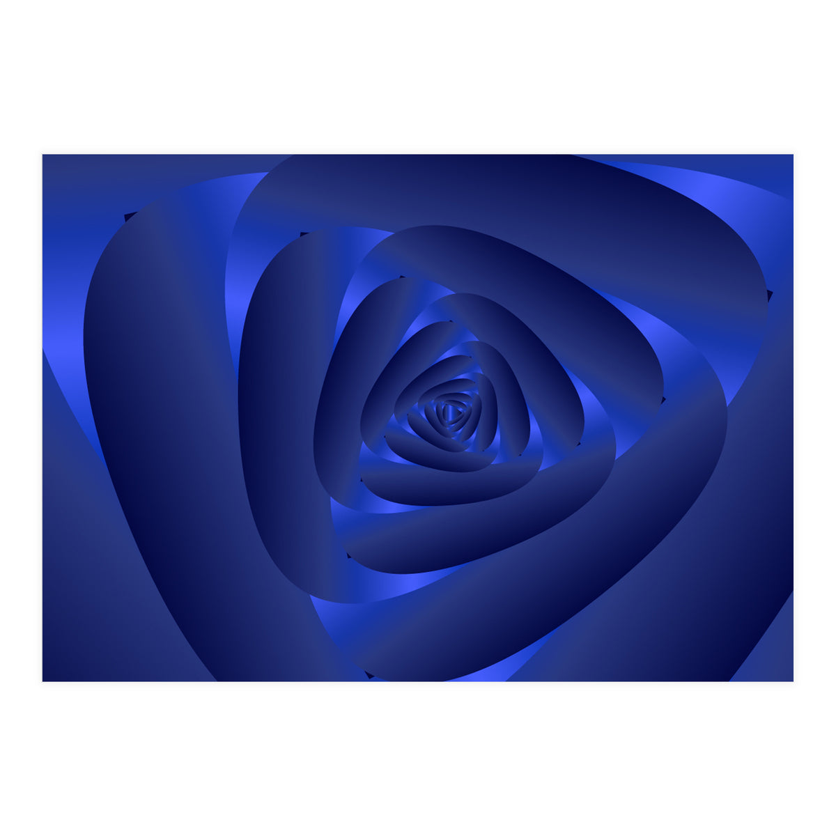 Blue Color Rose Spiral Pattern (Print Only)