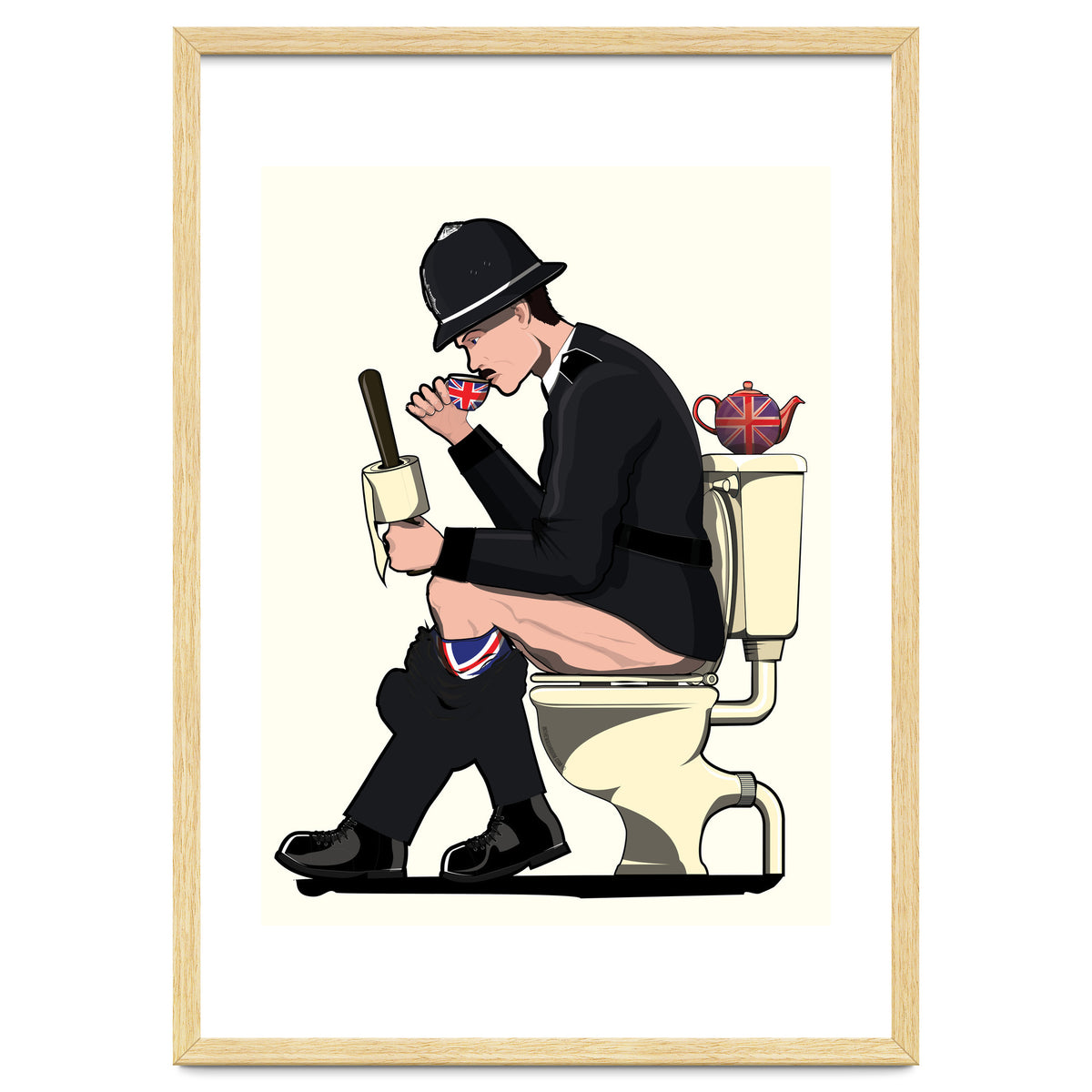 British Policeman on the Toilet, funny bathroom humour