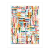 Summer Pastel Geometric and Striped Abstract on white (Print Only) thumbnail