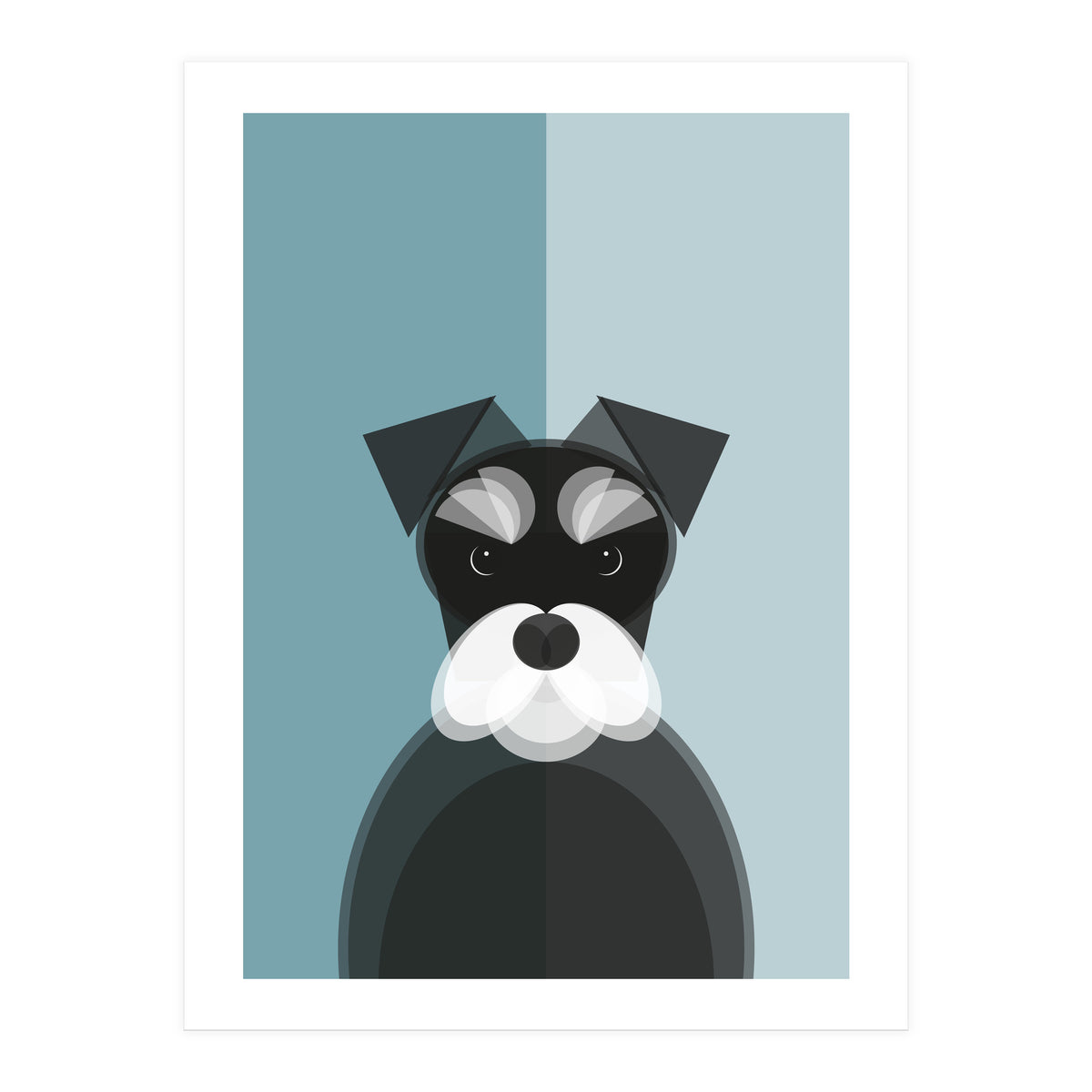 Mid Century Geometric Miniature Schnauzer Dog (Print Only)