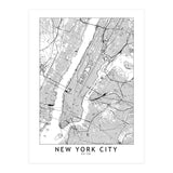 New York City White Map (Print Only) thumbnail