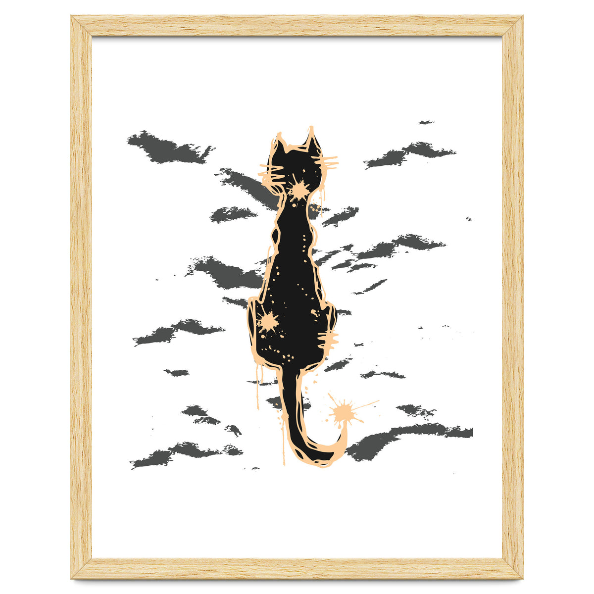 Black cat scribble sketch