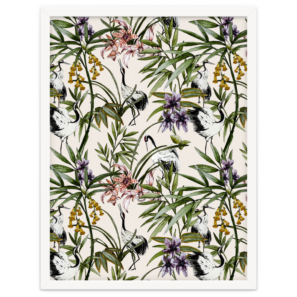 Asian crane pattern - 02