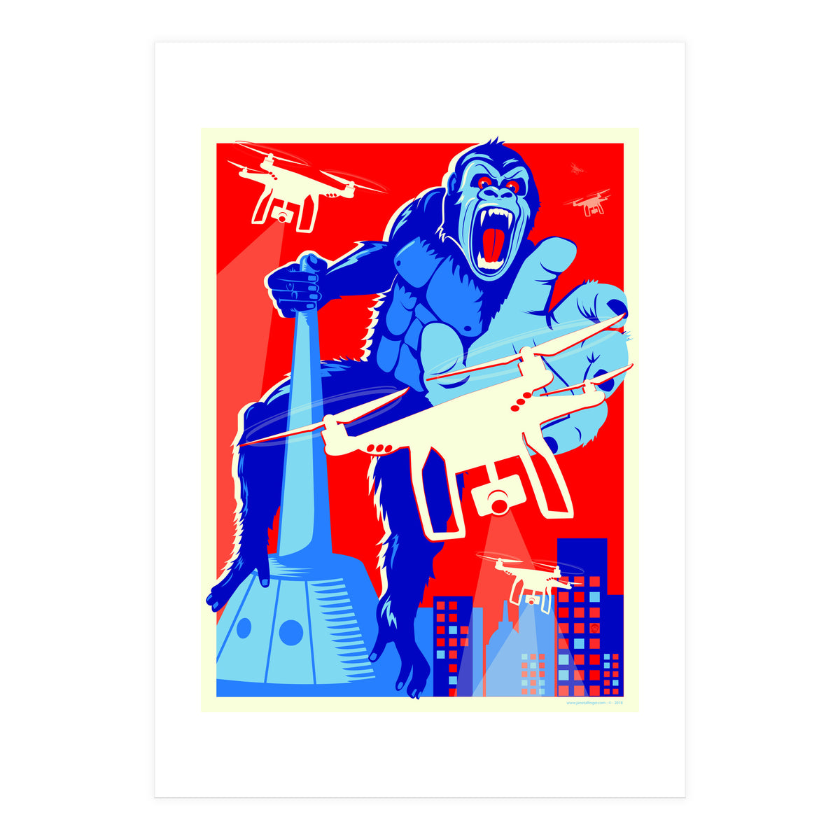 King Kong vs Drones (Print Only)