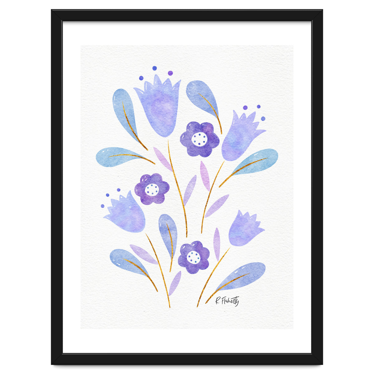 Watercolour Tulips | Purple