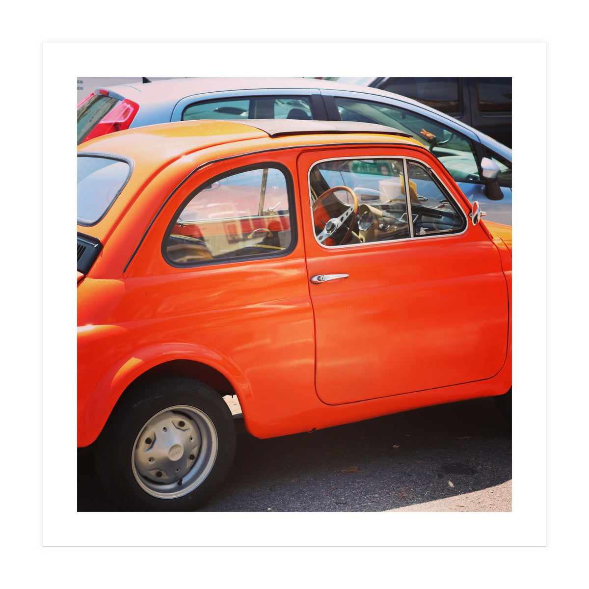 Classic orange Fiat 500 (Print Only)