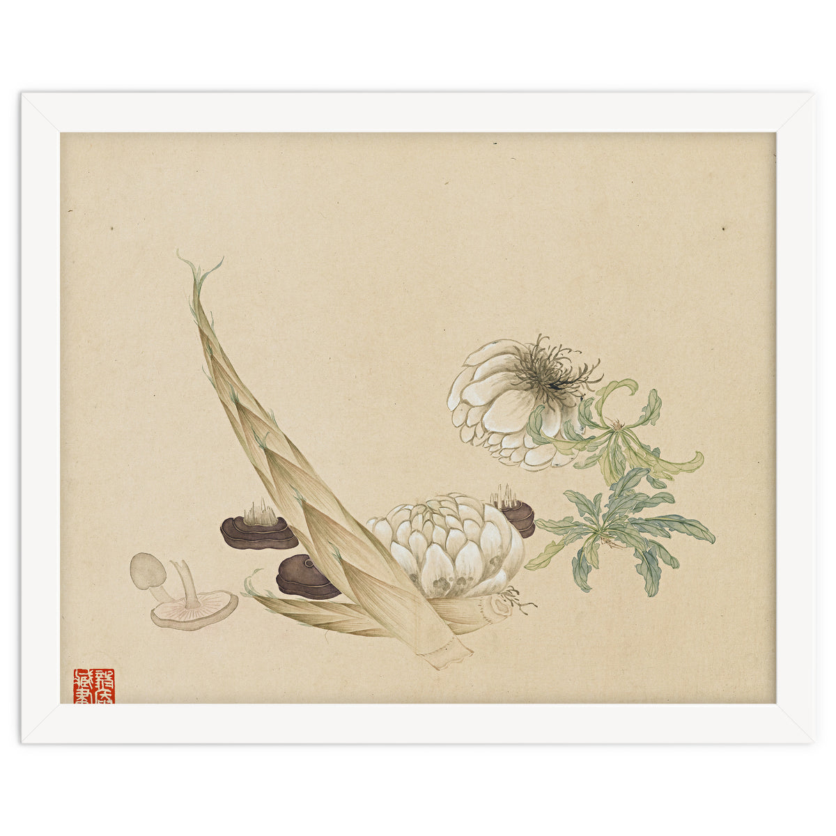Wang Chengyu ~flowers, Vegetables, Lilies, Bamboo Shoots, Leaves, Mushrooms, Vegetables