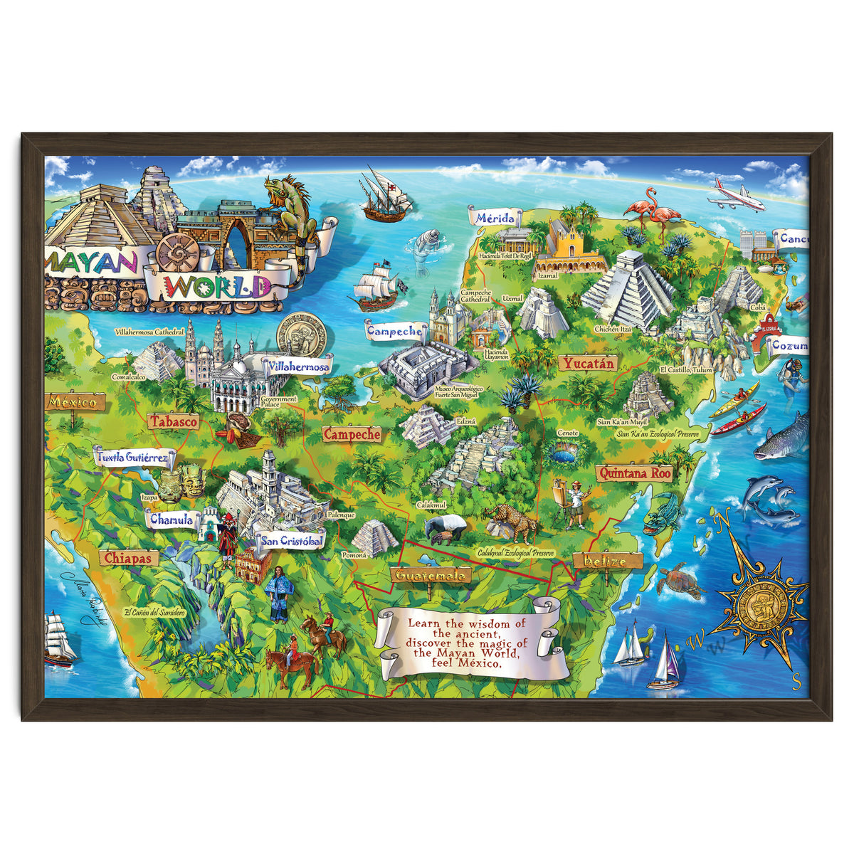 Yucatan Map Illustration