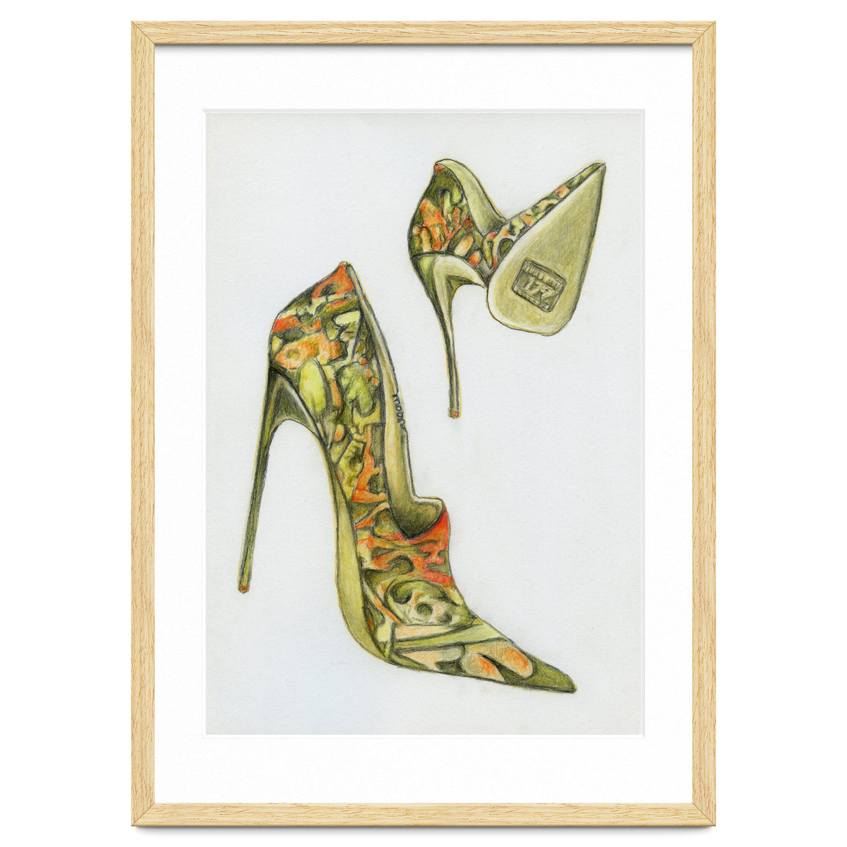 Green stiletto shoes