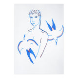 Boy with blue birds (Print Only) thumbnail