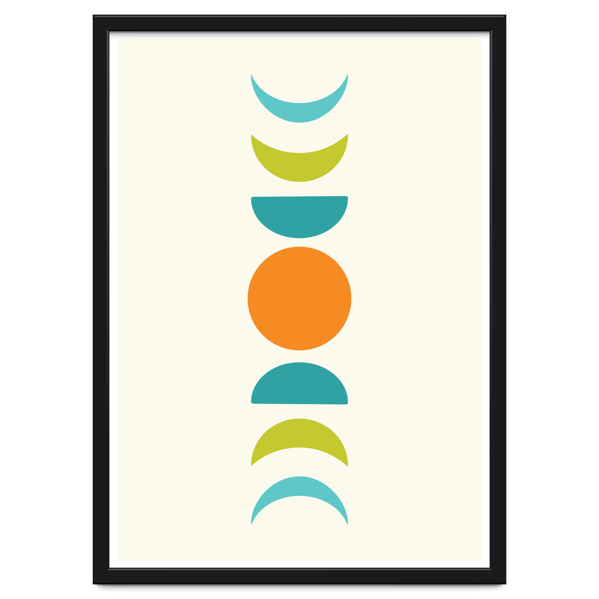 Abstract Moons Teal and Orange