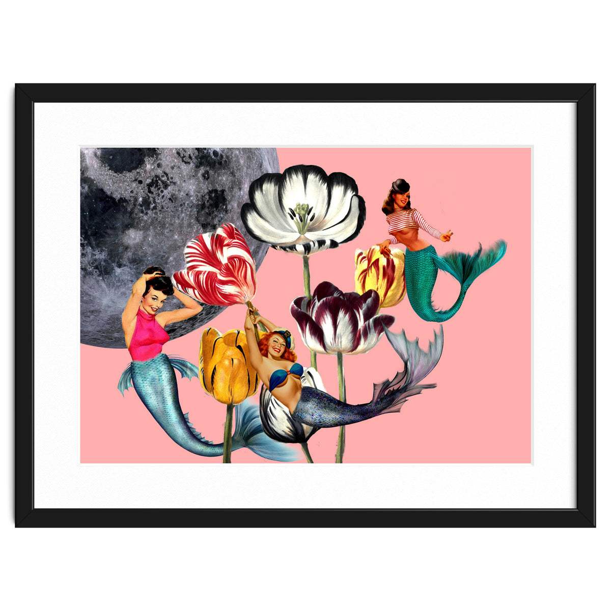 Mermaid Floral with moon