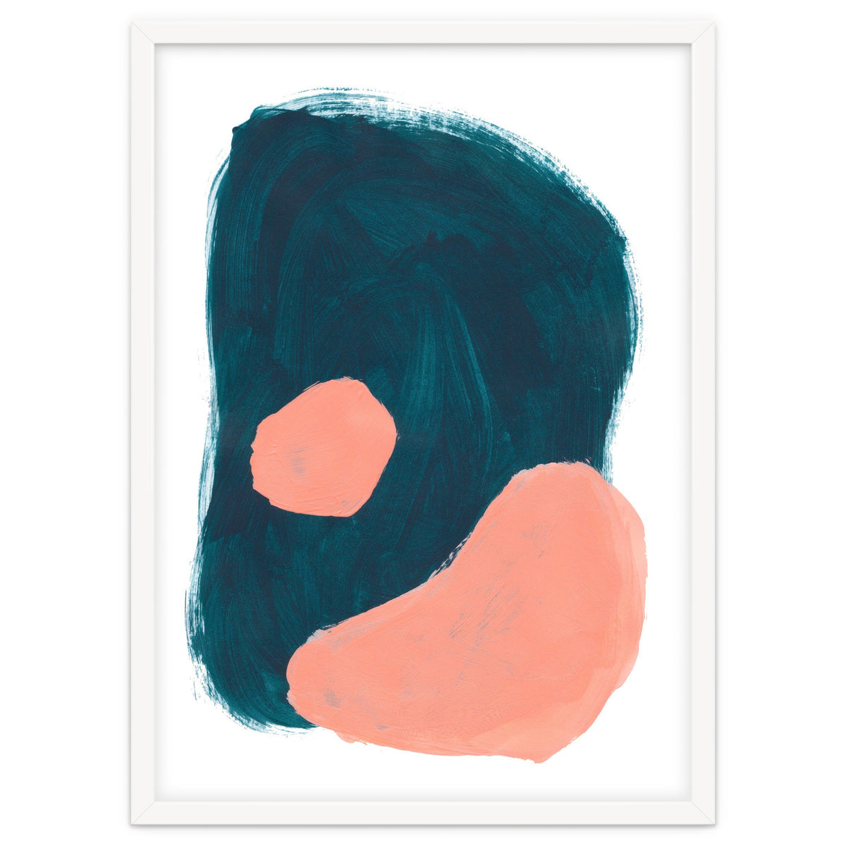 Teal Blob Salmon Bubbles