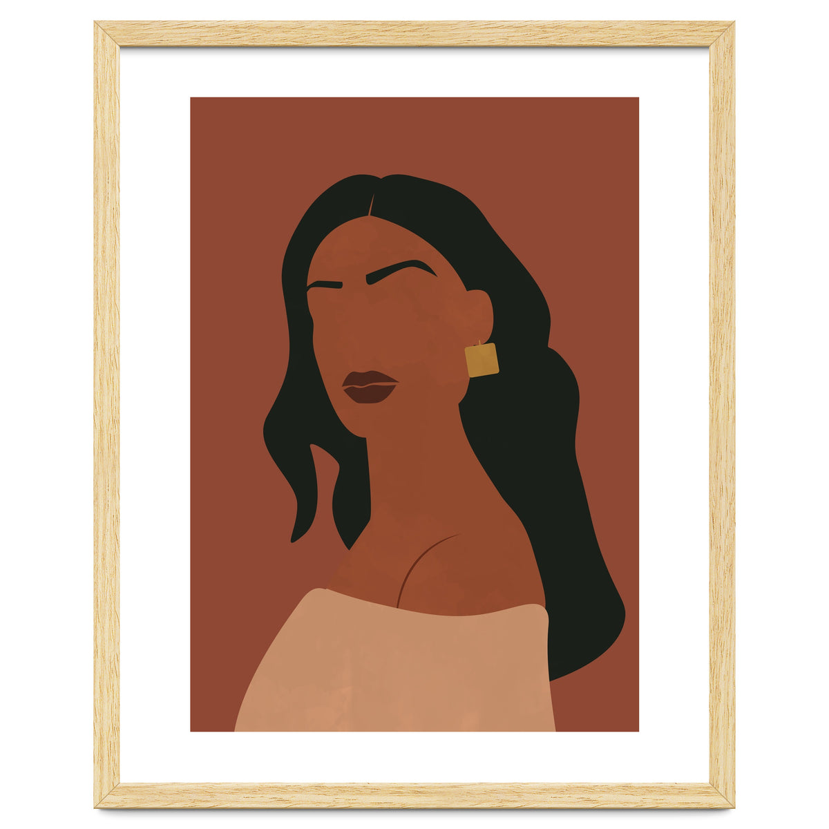 Abstract Woman with Gold Earring