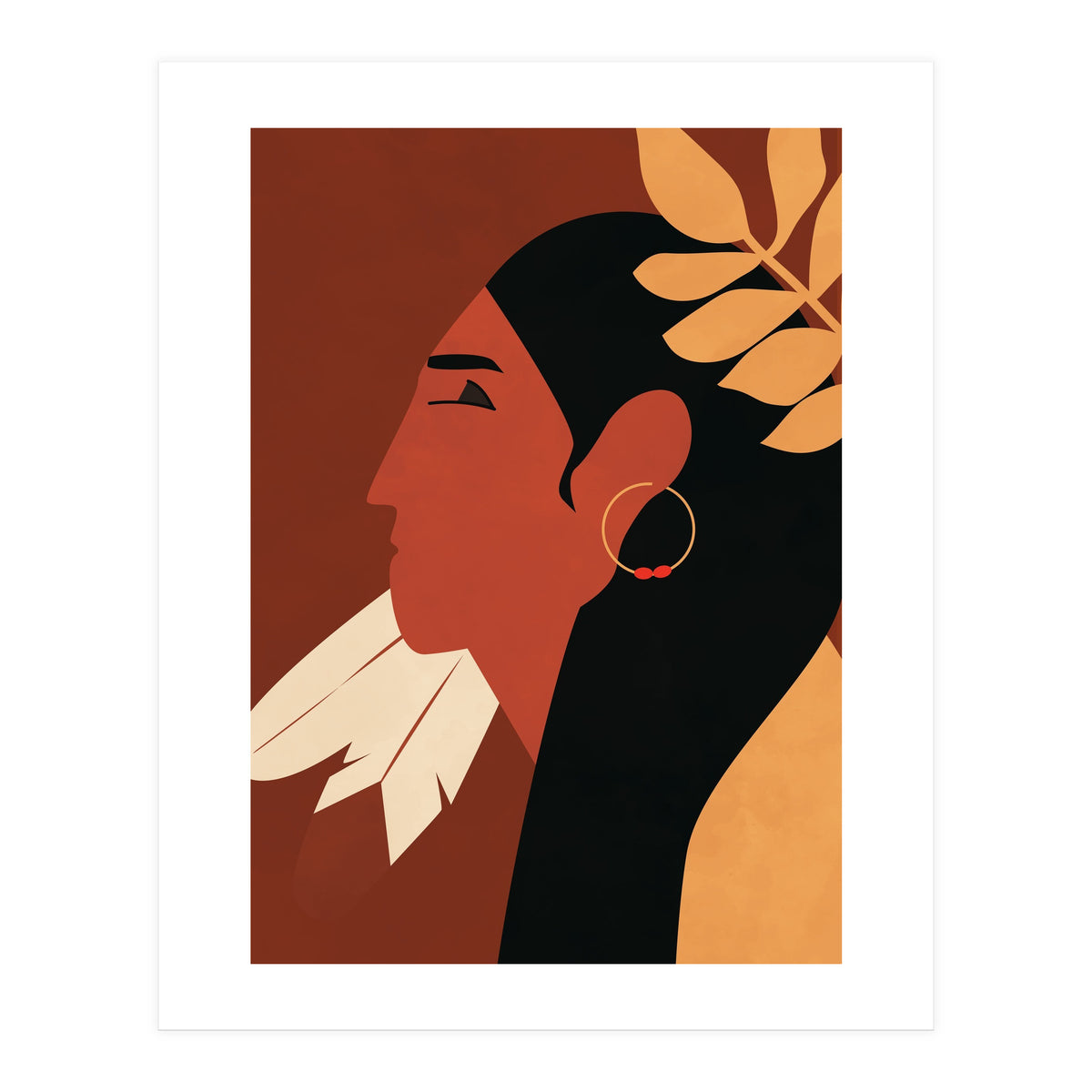 Boho Chic Woman Indian Fashion Print (Print Only)