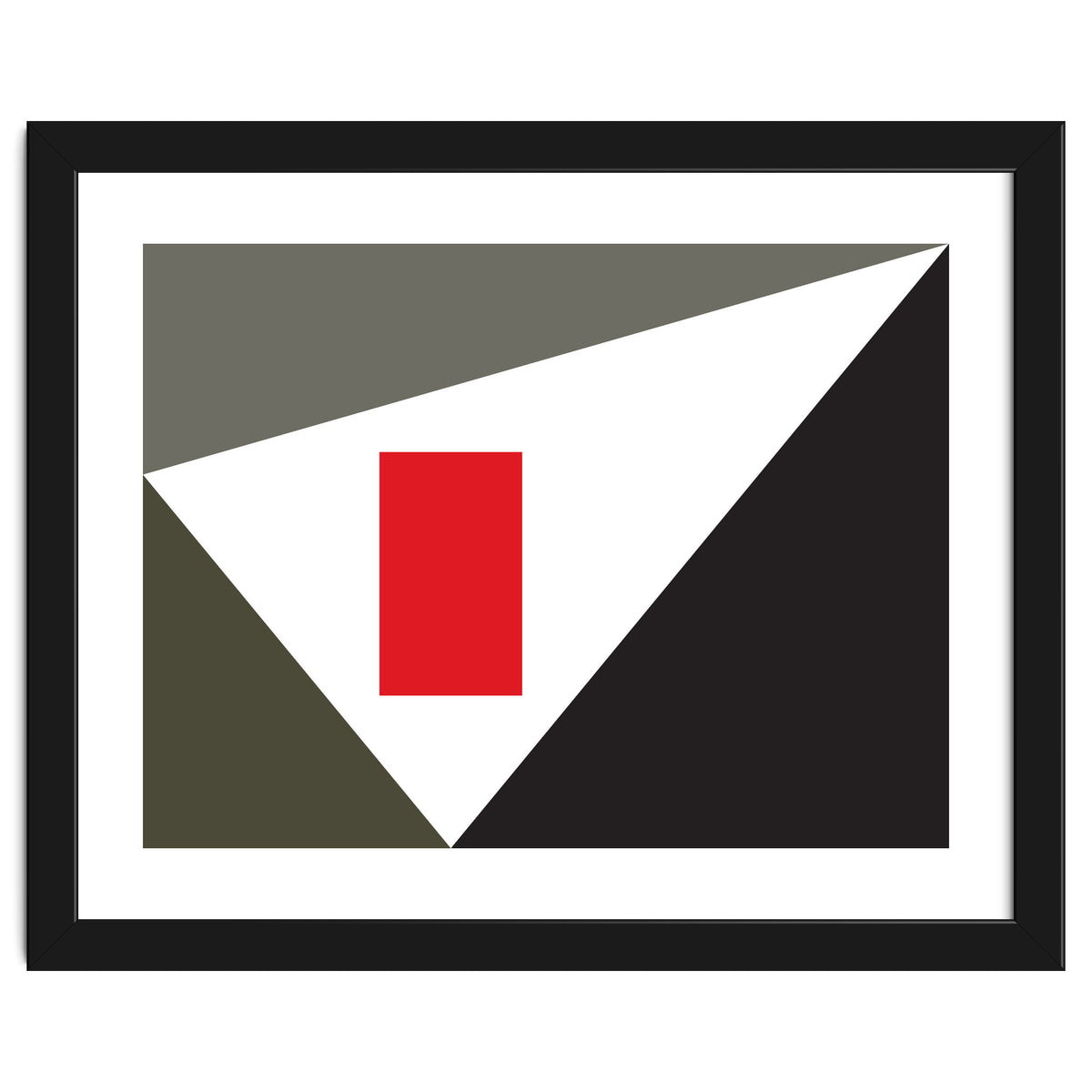 Geometric Shapes No. 86 - grey & red