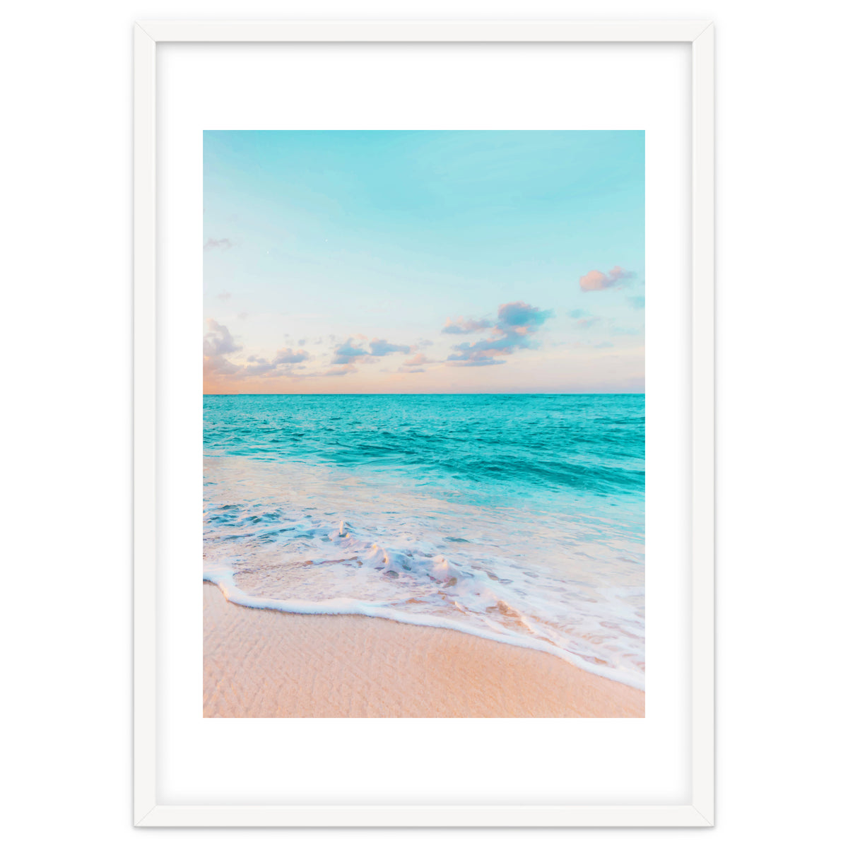 Ocean Bliss, Nature Landscape Sea Travel Tropical, Nordic Luxe Photography Pastel Island Digital