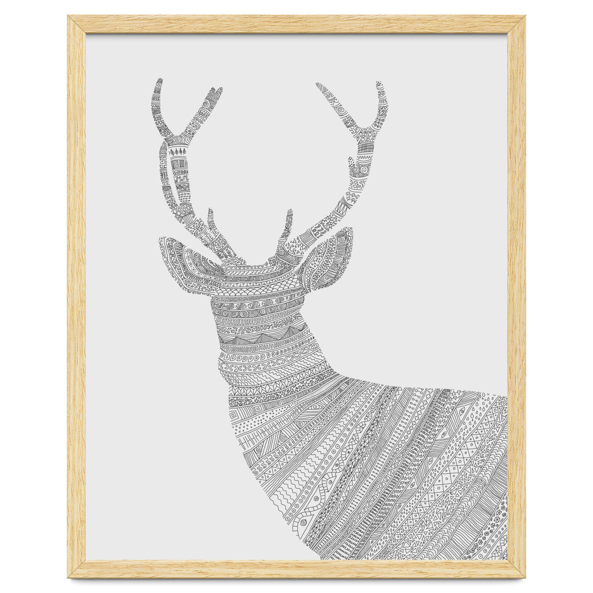 Stag Grey Poster
