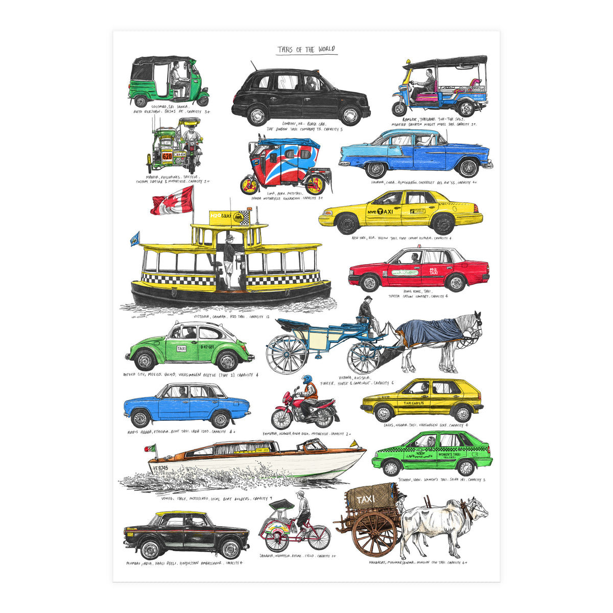 Taxis Of The World (Print Only)