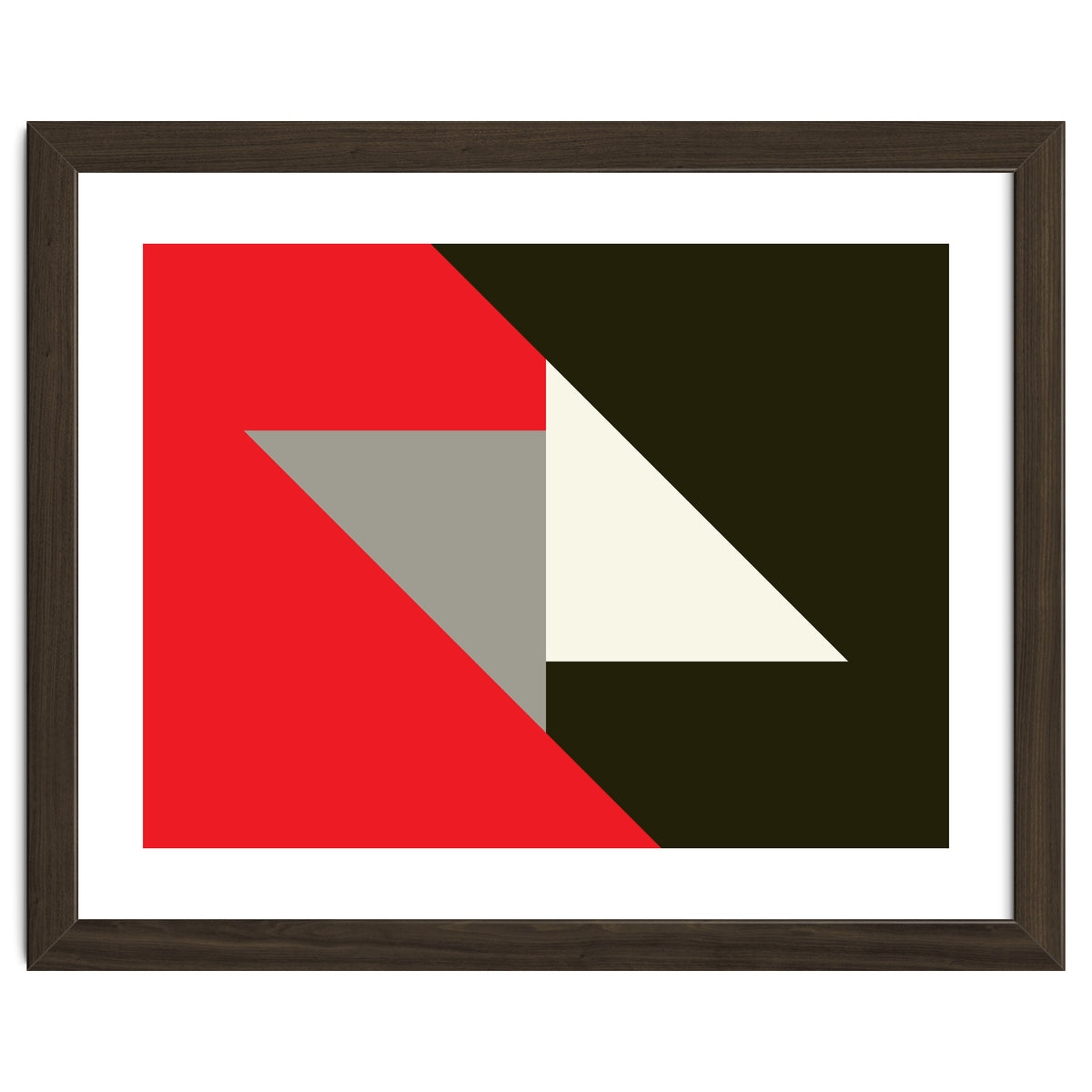Geometric  Shapes No. 63 - triangles, red, black, grey