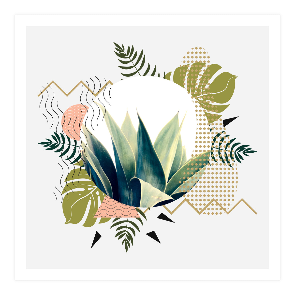 Abstract geometrical and botanical shapes (Print Only)