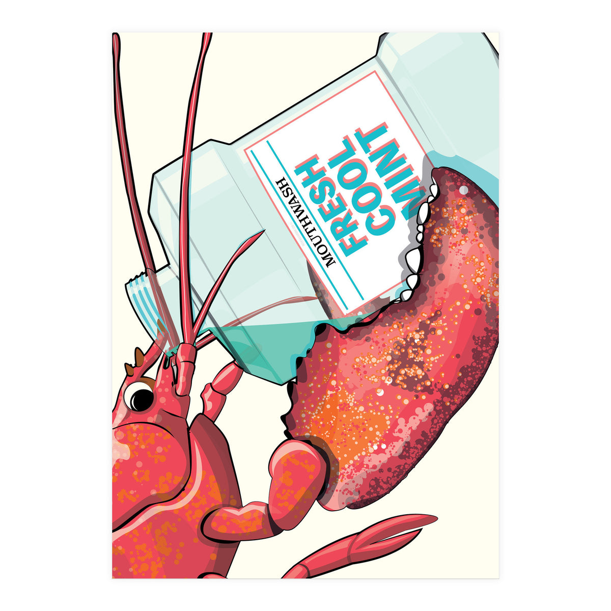 Lobster Drinking Mouthwash (Print Only)