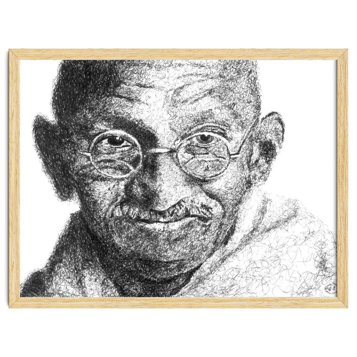Mahatma Gandhi Scribble Style Portrait