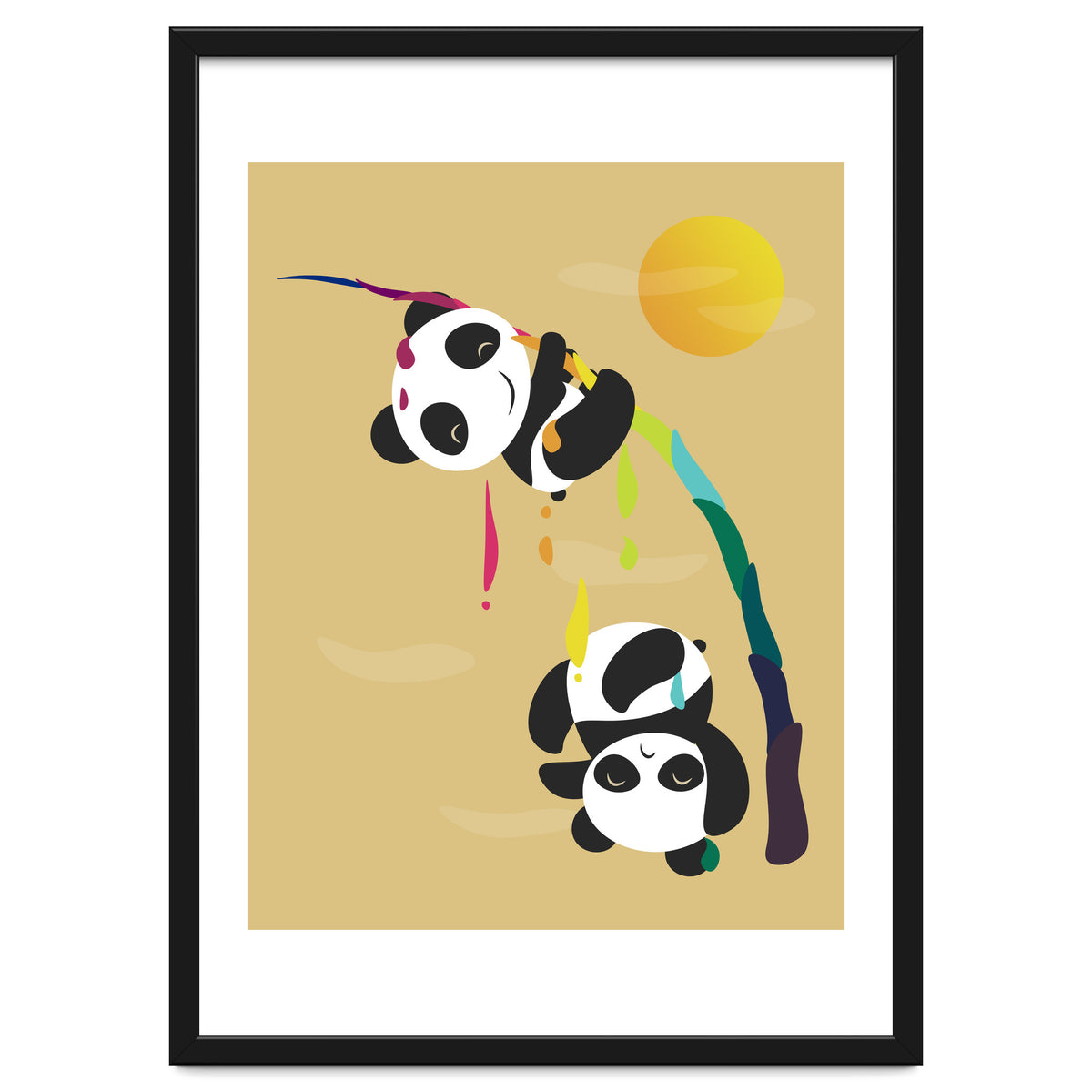 Pandas meet a strange rainbow