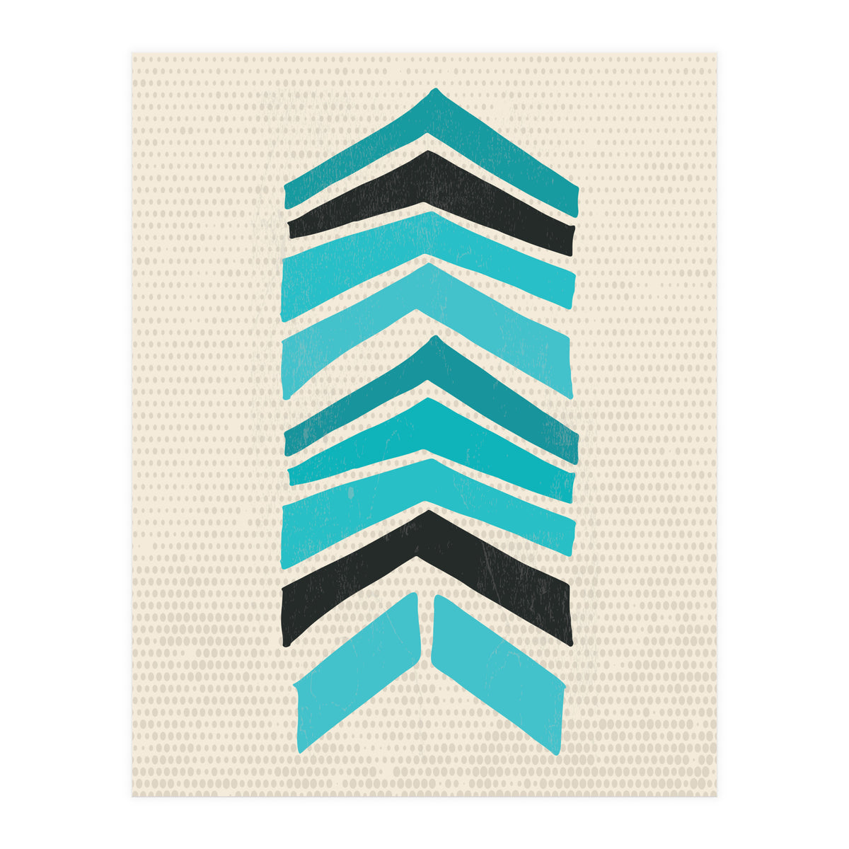 Retro Chevron Print Blue Variation (Print Only)