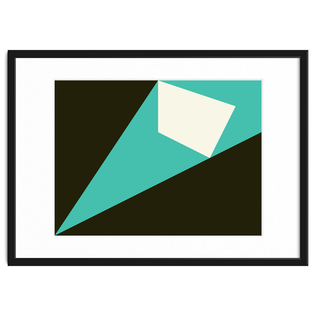 Geometric Shapes No. 72 - turquoise, white & black